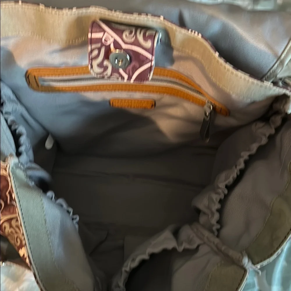 Pottery, barn, kids, Stylish Patterned Diaper Bag - Purple and Gray